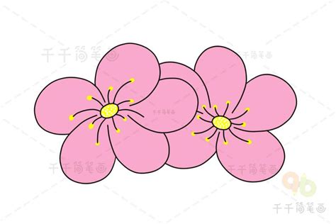 桃花画法|桃花朵朵开，5笔学会桃花的画法